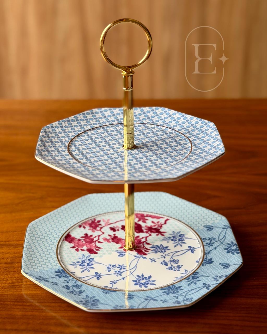 PRATO DE DOCES 2 CAMADAS REGENCY DAMASKY 17+21CM