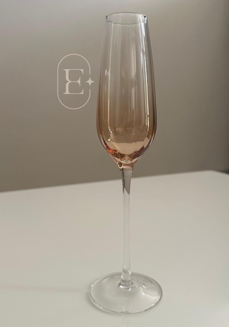 TAÇA CHAMPANHE CELEBRARE 230ml (06 UNID) CARAMELO CRISTAL ECOÓGICO